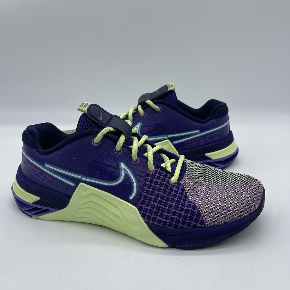 Nike Metcon 8 AMP DV1206-500 Men's Size 9.5 Training Shoes Purple Volt Sneakers